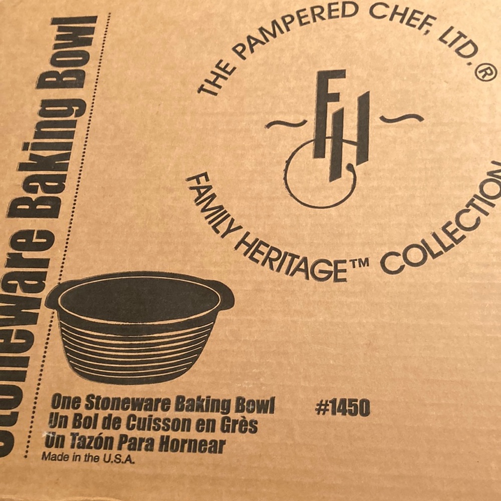 Pampered chef stoneware baking bowl